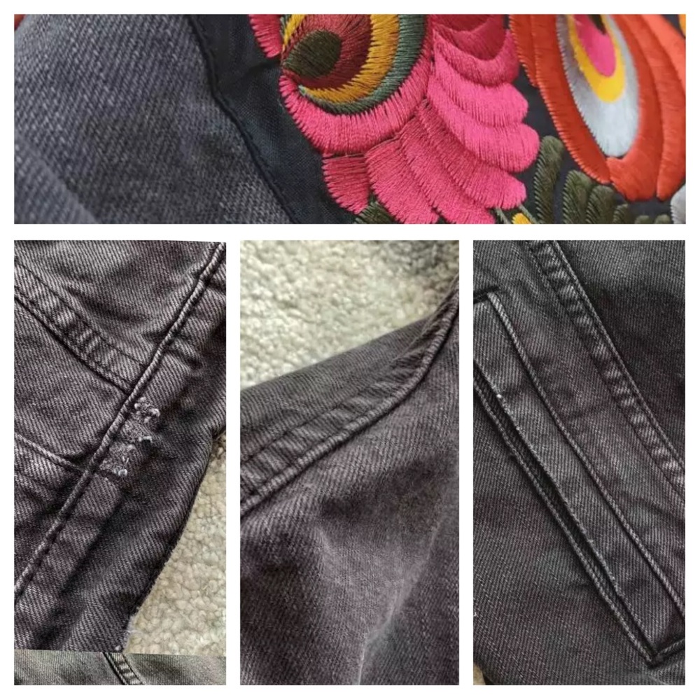 S-XL🦋Harmony Flower Girl Bouquet Denim Jacket New